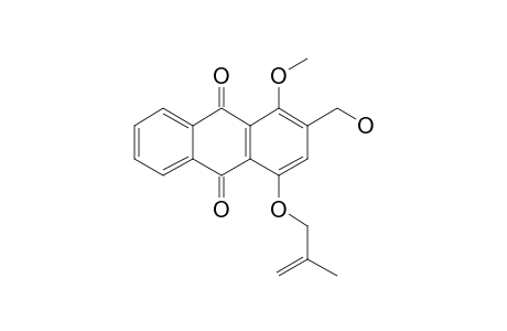2-HYDROXYMETHYL-1-METHOXY-4-(2'-METHYLPROP-2'-ENYLOXY)-ANTHRAQUINONE