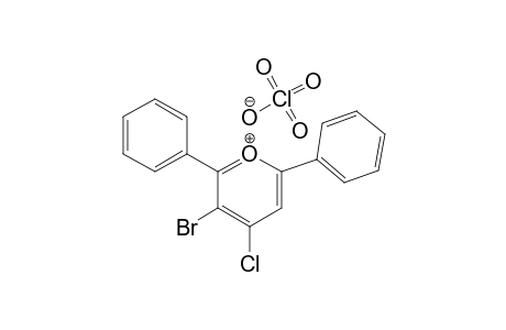 3-BROMO-4-CHLORO-2,6-DIPHENYL-PYRANYLIUM-PERCHLORATE;(R=BR)