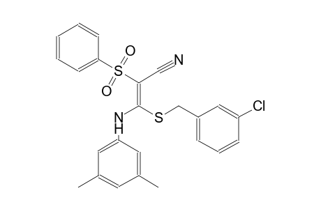2-propenenitrile, 3-[[(3-chlorophenyl)methyl]thio]-3-[(3,5-dimethylphenyl)amino]-2-(phenylsulfonyl)-, (2E)-