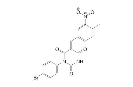 2,4,6(1H,3H,5H)-pyrimidinetrione, 1-(4-bromophenyl)-5-[(4-methyl-3-nitrophenyl)methylene]-, (5E)-