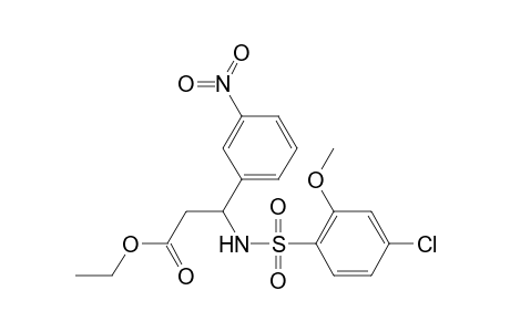Benzenepropanoic acid, .beta.-[[(4-chloro-2-methoxyphenyl)sulfonyl]amino]-3-nitro-, ethyl ester