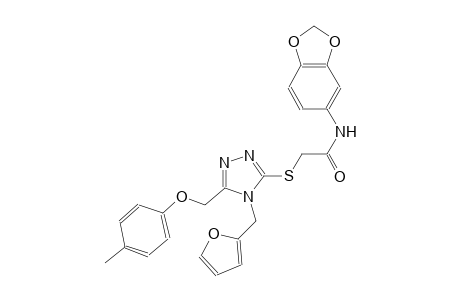 N-(1,3-benzodioxol-5-yl)-2-({4-(2-furylmethyl)-5-[(4-methylphenoxy)methyl]-4H-1,2,4-triazol-3-yl}sulfanyl)acetamide