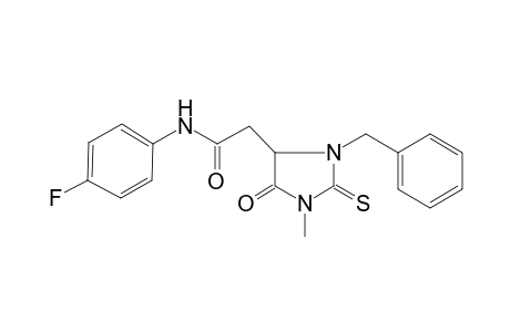 2-(3-benzyl-1-methyl-5-oxo-2-sulfanylideneimidazolidin-4-yl)-N-(4-fluorophenyl)acetamide