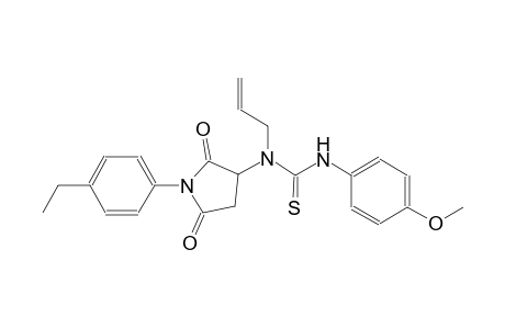 N-allyl-N-[1-(4-ethylphenyl)-2,5-dioxo-3-pyrrolidinyl]-N'-(4-methoxyphenyl)thiourea