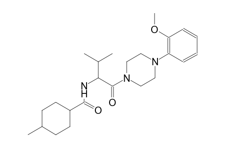 N-(1-{[4-(2-methoxyphenyl)-1-piperazinyl]carbonyl}-2-methylpropyl)-4-methylcyclohexanecarboxamide