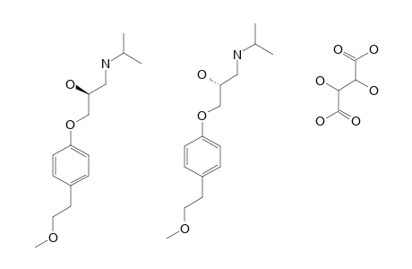METOPROLOL-TARTRATE;(+/-)-1-(ISOPROPYLAMINO)-3-[PARA-(2-METHOXYETHYL)-PHENOXY]-2-PROPANOL-TARTRATE;MT