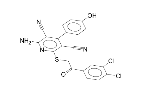 alpha-[3,5-dicyano-4-(4-hydroxyphenyl)-6-amino-2-pyridylthio)-3,4-dichloroacetophenone