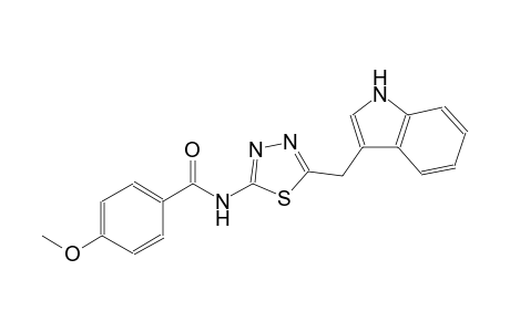 N-[5-(1H-indol-3-ylmethyl)-1,3,4-thiadiazol-2-yl]-4-methoxybenzamide