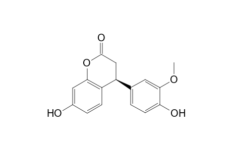(4S)-7-hydroxy-4-(4-hydroxy-3-methoxy-phenyl)chroman-2-one