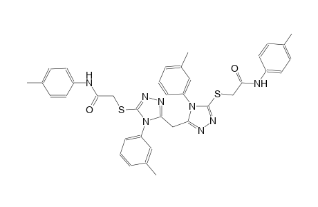 N-(4-methylphenyl)-2-({4-(3-methylphenyl)-5-[(4-(3-methylphenyl)-5-{[2-oxo-2-(4-toluidino)ethyl]sulfanyl}-4H-1,2,4-triazol-3-yl)methyl]-4H-1,2,4-triazol-3-yl}sulfanyl)acetamide