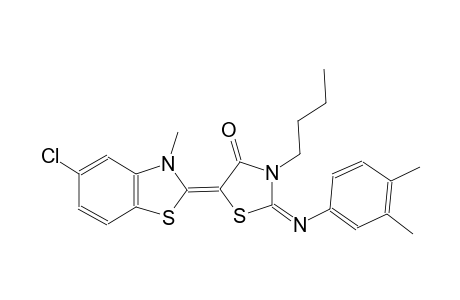 (2E,5Z)-3-butyl-5-(5-chloro-3-methyl-1,3-benzothiazol-2(3H)-ylidene)-2-[(3,4-dimethylphenyl)imino]-1,3-thiazolidin-4-one