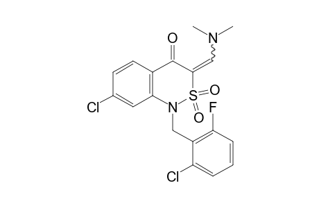7-chloro-1-(2-chloro-6-fluorobenzyl)-3-[(dimethylamino)methylene]-1H-2,1-benzothiazin-4-(3H)-one, 2,2-dioxide