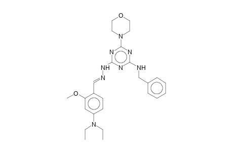 4-N-benzyl-2-N-[(E)-[4-(diethylamino)-2-methoxyphenyl]methylideneamino]-6-morpholin-4-yl-1,3,5-triazine-2,4-diamine