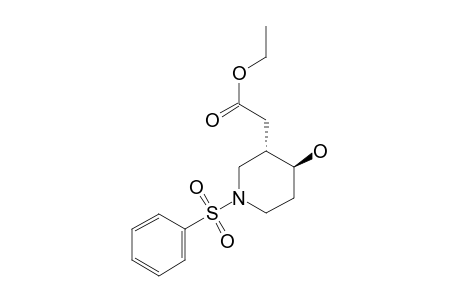 2-[(3S,4S)-4-hydroxy-1-phenylsulfonyl-3-piperidyl]acetic acid ethyl ester