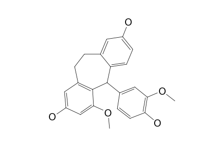 PLEIONOL;2,8-DIHYDROXY-5-(4'-HYDROXY-3'-METHOXYPHENYL)-4-METHOXY-10,11-DIHYDROXYDIBENZO-[A,D]-CYCLOHEPTENE