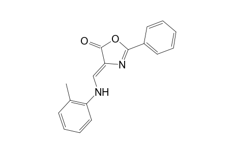 Oxazol-5(4H)-one, 4-(2-tolylamino)methylene-2-phenyl-