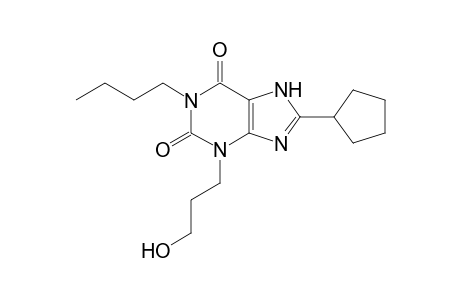 1-Butyl-8-cyclopentyl-3-(3-hydroxypropyl)-3,7-dihydropurine-2,6-dione