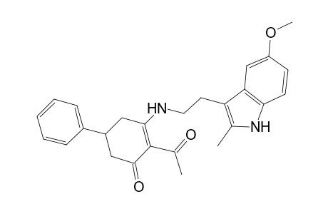 2-Cyclohexen-1-one, 2-acetyl-3-[[2-(5-methoxy-2-methyl-1H-indol-3-yl)ethyl]amino]-5-phenyl-