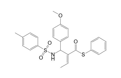 (E)-2-[(4-Methoxyphenyl)(toluene-4-sulfonylamino)methyl]but-2-enethioic acid S-phenyl ester