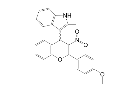 2-Methyl-3-[(3S*)-3'-nitro-2'-(p-methoxyphenyl)chroman-4'-yl]-1H-indole