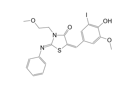 (2Z,5E)-5-(4-hydroxy-3-iodo-5-methoxybenzylidene)-3-(2-methoxyethyl)-2-(phenylimino)-1,3-thiazolidin-4-one