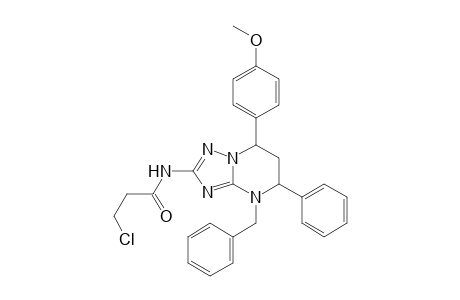 N-(4-Benzyl-7-(4-methoxyphenyl)-5-phenyl-4,5,6,7-tetrahydro[1,2,4]triazolo[1,5-a]pyrimidin-2-yl)-3-chloropropanamide