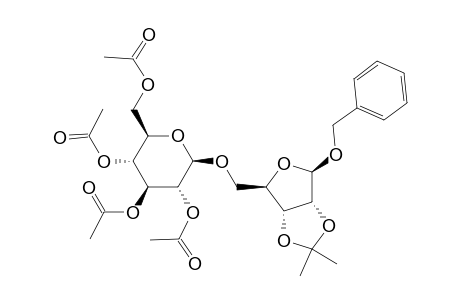 .beta.-D-Ribofuranoside, phenylmethyl 2,3-O-(1-methylethylidene)-5-O-(2,3,4,6-tetra-O-acetyl-.beta.-D-gluco pyranosyl)-