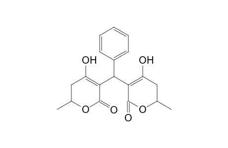bis(5',6'-Dihydro-4'-hydroxy-6'-methyl-2'-oxo-2H-pyran-3'-yl)[phenylmethane]