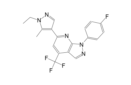 1H-pyrazolo[3,4-b]pyridine, 6-(1-ethyl-5-methyl-1H-pyrazol-4-yl)-1-(4-fluorophenyl)-4-(trifluoromethyl)-
