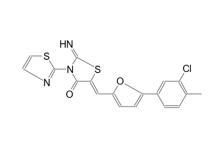 (5Z)-2-azanylidene-5-[[5-(3-chloranyl-4-methyl-phenyl)furan-2-yl]methylidene]-3-(1,3-thiazol-2-yl)-1,3-thiazolidin-4-one