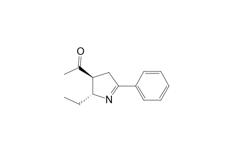 Ethanone, 1-(2-ethyl-3,4-dihydro-5-phenyl-2H-pyrrol-3-yl)-, trans-