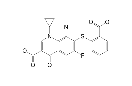 8-AMINO-7-[(2-CARBOXYPHENYL)-THIO]-1-CYCLOPROPYL-6-FLUORO-4-OXO-1,4-DIHYDROQUINOLINE-3-CARBOXYLIC-ACID