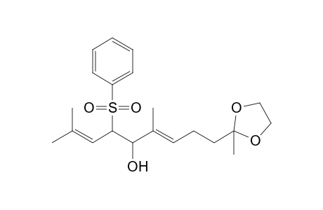 (6E)-2,6-dimethyl-9-(2-methyl-1,3-dioxolan-2-yl)-4-(phenylsulfonyl)nona-2,6-dien-5-ol