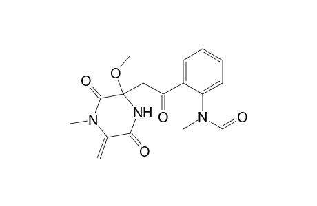 Formamide, N-[2-[(2-methoxy-4-methyl-5-methylene-3,6-dioxo-2-piperazinyl)acetyl]phenyl]-N-methyl-, (.+-.)-