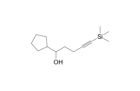 1-Cyclopentyl-5-(trimethylsilyl)-4-pentyn-1-ol