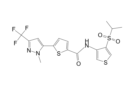 5-[2-methyl-5-(trifluoromethyl)-3-pyrazolyl]-N-(4-propan-2-ylsulfonyl-3-thiophenyl)-2-thiophenecarboxamide