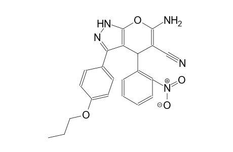 6-amino-4-(2-nitrophenyl)-3-(4-propoxyphenyl)-1,4-dihydropyrano[2,3-c]pyrazole-5-carbonitrile