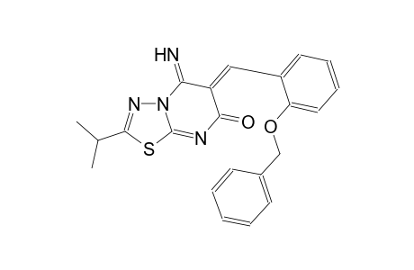 7H-[1,3,4]thiadiazolo[3,2-a]pyrimidin-7-one, 5,6-dihydro-5-imino-2-(1-methylethyl)-6-[[2-(phenylmethoxy)phenyl]methylene]-, (6Z)-