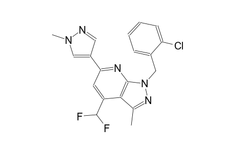 1H-pyrazolo[3,4-b]pyridine, 1-[(2-chlorophenyl)methyl]-4-(difluoromethyl)-3-methyl-6-(1-methyl-1H-pyrazol-4-yl)-