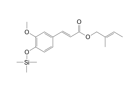 Ferulic acid <(E)>, 2-methyl-2-butenyl ester, mono-TMS