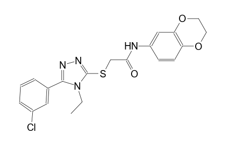 2-{[5-(3-chlorophenyl)-4-ethyl-4H-1,2,4-triazol-3-yl]sulfanyl}-N-(2,3-dihydro-1,4-benzodioxin-6-yl)acetamide