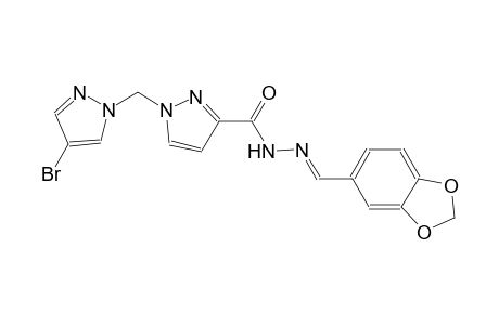 N'-[(E)-1,3-benzodioxol-5-ylmethylidene]-1-[(4-bromo-1H-pyrazol-1-yl)methyl]-1H-pyrazole-3-carbohydrazide