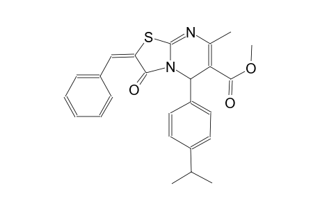 5H-thiazolo[3,2-a]pyrimidine-6-carboxylic acid, 2,3-dihydro-7-methyl-5-[4-(1-methylethyl)phenyl]-3-oxo-2-(phenylmethylene)-, methyl ester, (2E)-