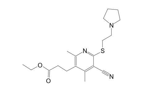 ethyl 3-(5-cyano-2,4-dimethyl-6-{[2-(1-pyrrolidinyl)ethyl]sulfanyl}-3-pyridinyl)propanoate