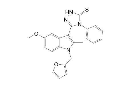 3-(1-(furan-2-ylmethyl)-5-methoxy-2-methyl-1H-indol-3-yl)-4-phenyl-1H-1,2,4-triazole-5(4H)-thione