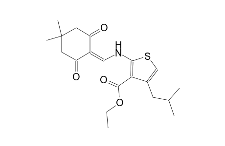 3-thiophenecarboxylic acid, 2-[[(4,4-dimethyl-2,6-dioxocyclohexylidene)methyl]amino]-4-(2-methylpropyl)-, ethyl ester
