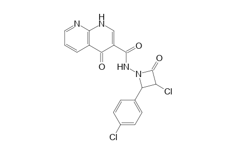 N-(3-chloro-2-(4-chlorophenyl)-4-oxoazetidin-1-yl)-1,4-dihydro-4-oxo-1,8-naphthyridine-3-carboxamide