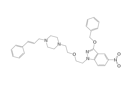 (E)-3-Benzyloxy-5-nitro-1-{5-[4-(3-phenyl-2-propenyl)piperazine-1-yl]-3-oxapentyl}-1H-indazole