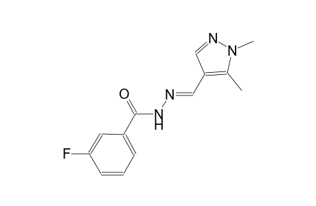 N'-[(E)-(1,5-dimethyl-1H-pyrazol-4-yl)methylidene]-3-fluorobenzohydrazide