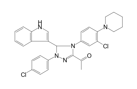 1-[1-(4-chlorophenyl)-4-[3-chloro-4-(1-piperidinyl)phenyl]-5-(1H-indol-3-yl)-4,5-dihydro-1H-1,2,4-triazol-3-yl]ethanone